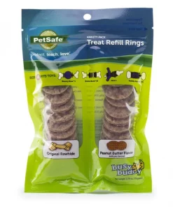 Busy Buddy Peanut Butter & Rawhide Variety Pack Refill Rings Dog Treat, Medium