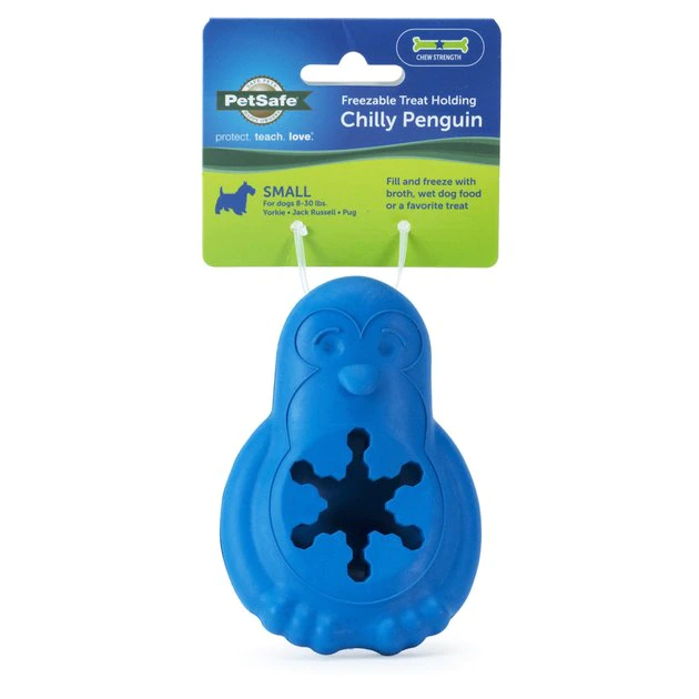 PetSafe Chilly Penguin Freezable Treat Holding Dog Toy 1 PetSafe Chilly Penguin Freezable Treat Holding Dog Toy