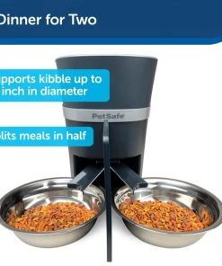 PetSafe Two-Pet Dog & Cat Meal Splitter & Bowl, Navy -PetSafe Store 294781 PT3. SY630 V1621031932