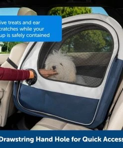 PetSafe Happy Ride Collapsible Cat & Dog Travel Crate, Gray & Blue -PetSafe Store 372330 PT3. SY630 V1648161392